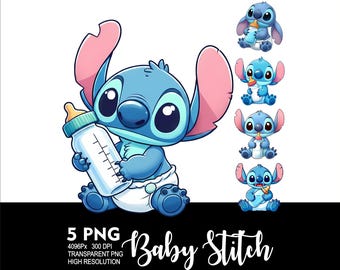 Baby Stitch 5 PNG Design Clipart Png Tshirt Mug Tumpler Sticker Png Stitch Baby Milk Design