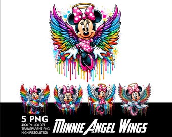 Angel Wing Minnie 5 PNG Design for Sublimation Png 300DPI High Resolution Png Tshirt Mug Tumpler Fairy Mouse Girl Design