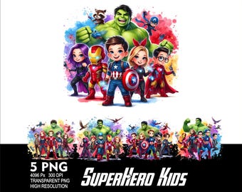 Superhero Kids Design 5 PNG Mouse Design for Sublimation Png 300DPI High Resolution Png Tshirt Mug Tumpler Hero Avenger Design Png