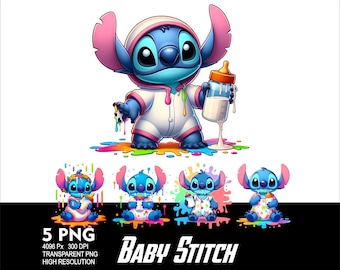 Baby Stitch Milk 5 PNG Design Sublimation Png 300DPI High Resolution Png Tshirt Mug Tumpler Sticker Png Stitch Baby Design