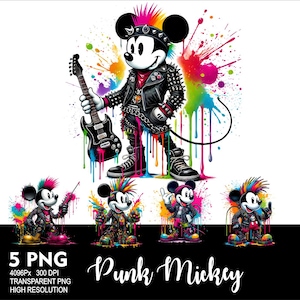 Punk Mouse 5 PNG Design for Sublimation Png 300DPI High Resolution Png ...