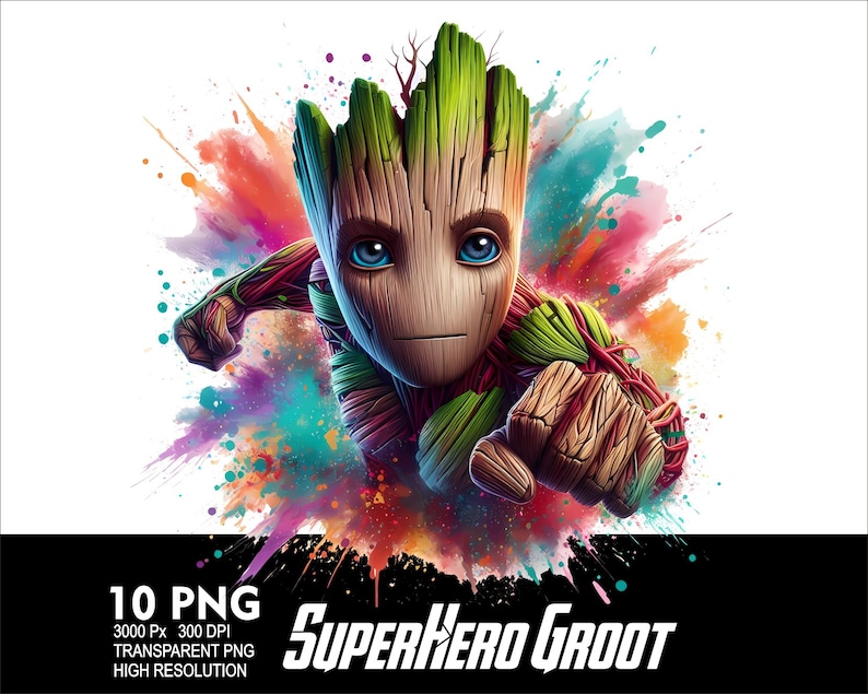 Superhero Groot 10 PNG Mouse Design for Sublimation Png 300DPI High ...