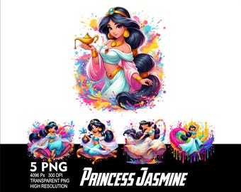 Princess Jasmine 5 PNG Design Sublimation Png 300DPI High Resolution Png Tshirt Mug Tumpler Sticker Png Jasmine Princess Girl Design