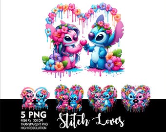 Loves Pink Stitch 5 PNG Design for Sublimation Png 300DPI High Resolution Png Tshirt Mug Tumpler Pink Stitch Girl Design