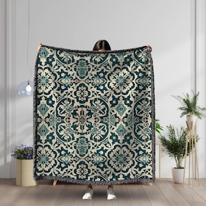 Mosaik Design gewebte Baumwolldecke: Boho Home Decor Decor
