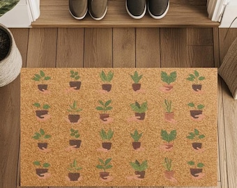 Plant Life Coir Doormat: Non-Slip Indoor Outdoor Welcome Mat