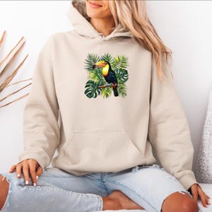 Toucan Hoodie: Tropical Jungle Bird Sweatshirt, Nature Lover Gift