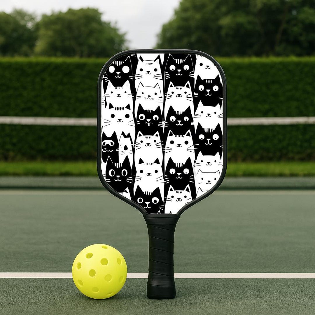 Cat Paddle Design Cat Design Pickleball Paddle Set: Wooden Paddles & Balls - Etsy