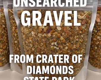 Crater of Diamonds Unsearched Gravel Bag -  Garnet, Peridot, Amethyst and  2 Faceted Gems in Every Bag! New Gravel Ships 4/20!
