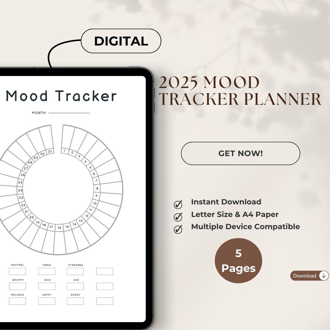 2025 Mood Tracker Planner | Minimalist Aesthetic Templates - Etsy