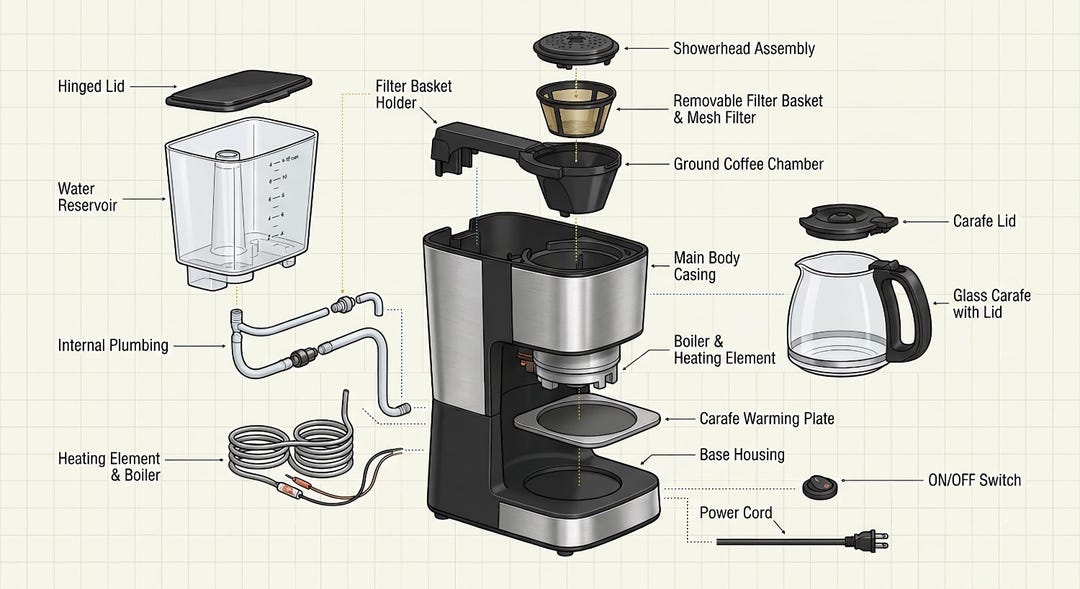 Coffee Machine Rhtt1 Exploded Plan Coffee Maker - Exploded View - Etsy UK