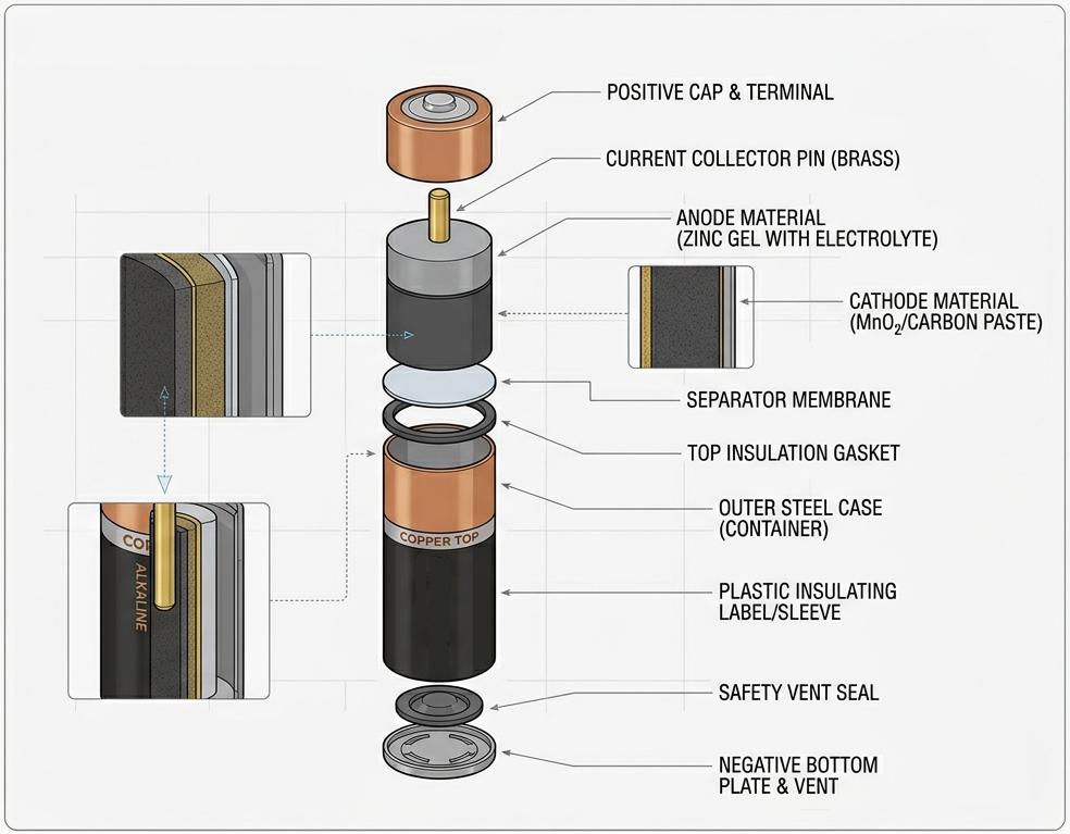 Backpack Battery Explode View AA Battery - Exploded View - Etsy