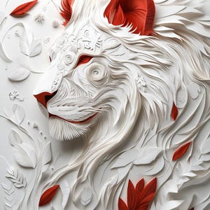 Lion rouge et blanc pour iPhone 15, 14, 13, 12, 11, X, XS, 8, 7 Pro Max, Samsung Galaxy 24, 23, 22, 21, porte-cartes rigide, portefeuille à rabat