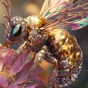 Bee Diamonds Jewels iPhone 15、14、13、12、11、X、XS、8、7 Pro Max Samsung Galaxy 24、23、22、21 ハードカードホルダー フリップウォレット 携帯電話ケース