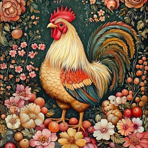 Bird Chicken Old Style Cuisine iPhone 15, 14, 13, 12, 11, X, XS, Pro Max Samsung Galaxy 24, 23, capa de telefone tipo carteira com flip de cartão
