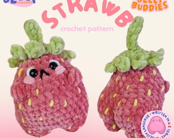 DIGITAL DOWNLOAD- Stephen Strawberry Strawb Fruity Belly Buddies Amigurumi Crochet Pattern