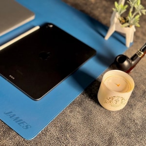 Leather Desk Mat, Mouse Pad, Father&#39;s Day Gift, Handmade Custom Desk Pad, Table Runner, Office Decor, Personalized Leather Desk Pad