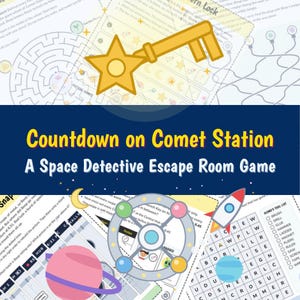 Gra typu escape room dla dzieci: Kosmiczny Detektyw, Gra o Kosmicznej Tajemnicy (PDF) do pobrania natychmiast