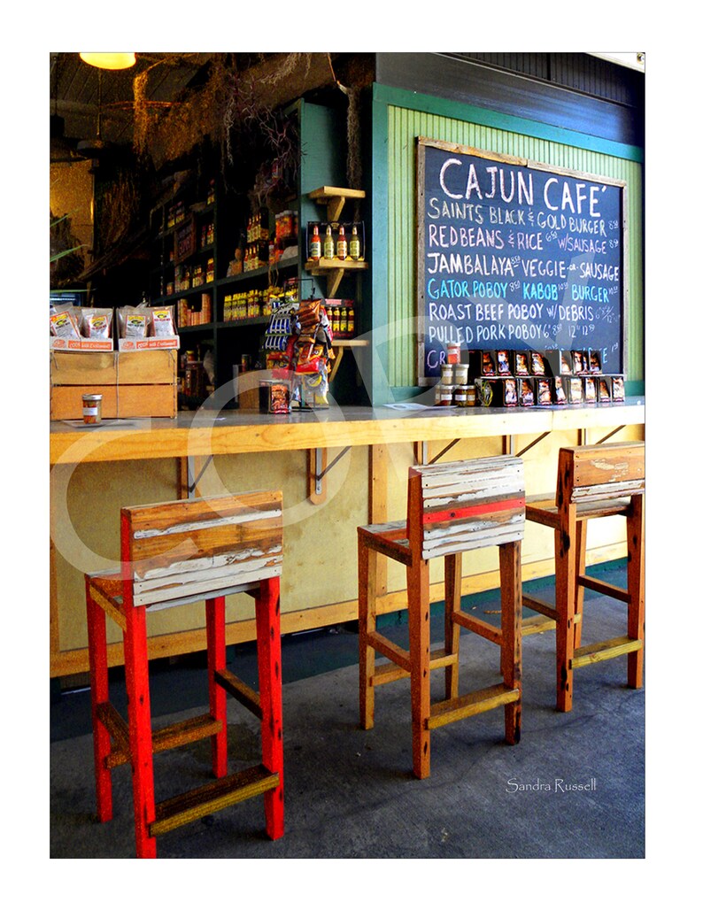 New Orleans Photography, 8x10 in Digital download, French Quarter, French Market Cajun Cafe Sandra L Russell Photography image 1