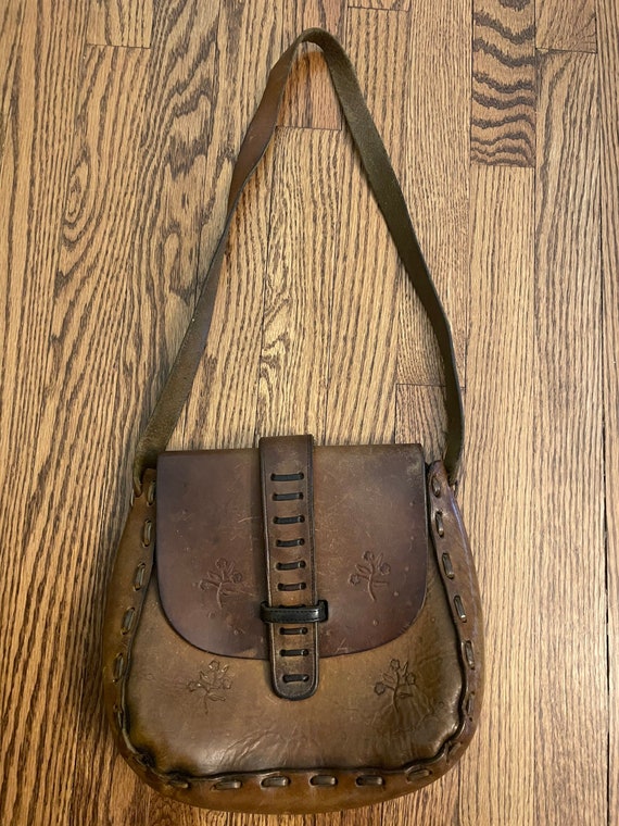 1970s Bohemian Leather Purse - image 1