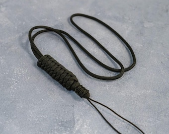 Custom Paracord ID Lanyard, Badge Holder Id Keychain Necklace with Microcord Loop, High Quality Lanyard, Multi Purpose lanyard, +26 Colors