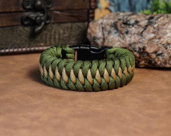 Survival Paracord Bracelet with Plastic Buckle, Outdoor Bracelet for Hiking, Camping Bracelet, Handmade Cord Bracelet, Unique Men&#39;s Bracelet