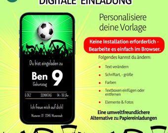 Digital invitation children's birthday, personalizable e-card WhatsApp invitation, birthday invitation mobile, template Canva