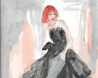 Haute Couture by Janna Coumoundouros Open Edition Watercolor Print