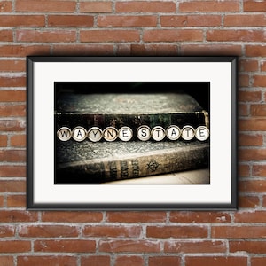 WAYNE STATE Vintage Typewriter Keys Fine Art Photographic Print by Detroit Photographer Janna Coumoundouros Gift for Grad
