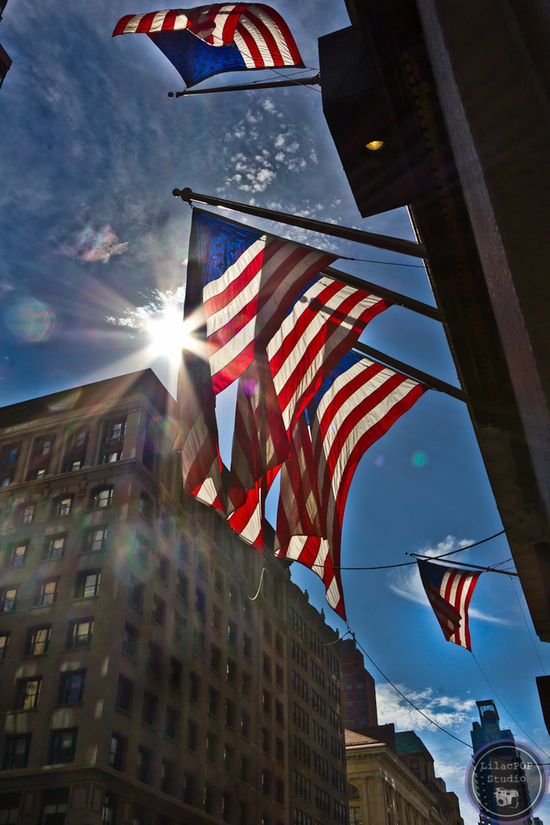 American Flags in NYC Print Photograph Etsy