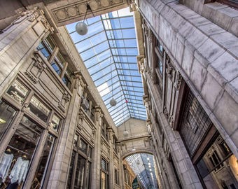 Impresión horizontal de fotografía de bellas artes de la Universidad de Michigan en Ann Arbor, Nickels Arcade