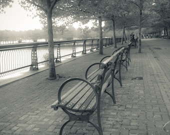 Park Benches in Pier A Park Hoboken NJ Photography Fine Art by Photographer Janna Coumoundouros Lilacpop Studio