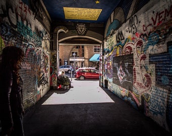 Graffiti Alley Ann Arbor Fine Art Photograph Horizontal Print by Detroit Photographer Janna Coumoundouros Lilacpop Studio