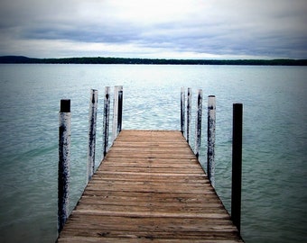 Waiting For The Storm Vertical Fine Art Photograph by Detroit Photographer Janna Coumoundouros Lilacpop Studio Dock Lake Michigan