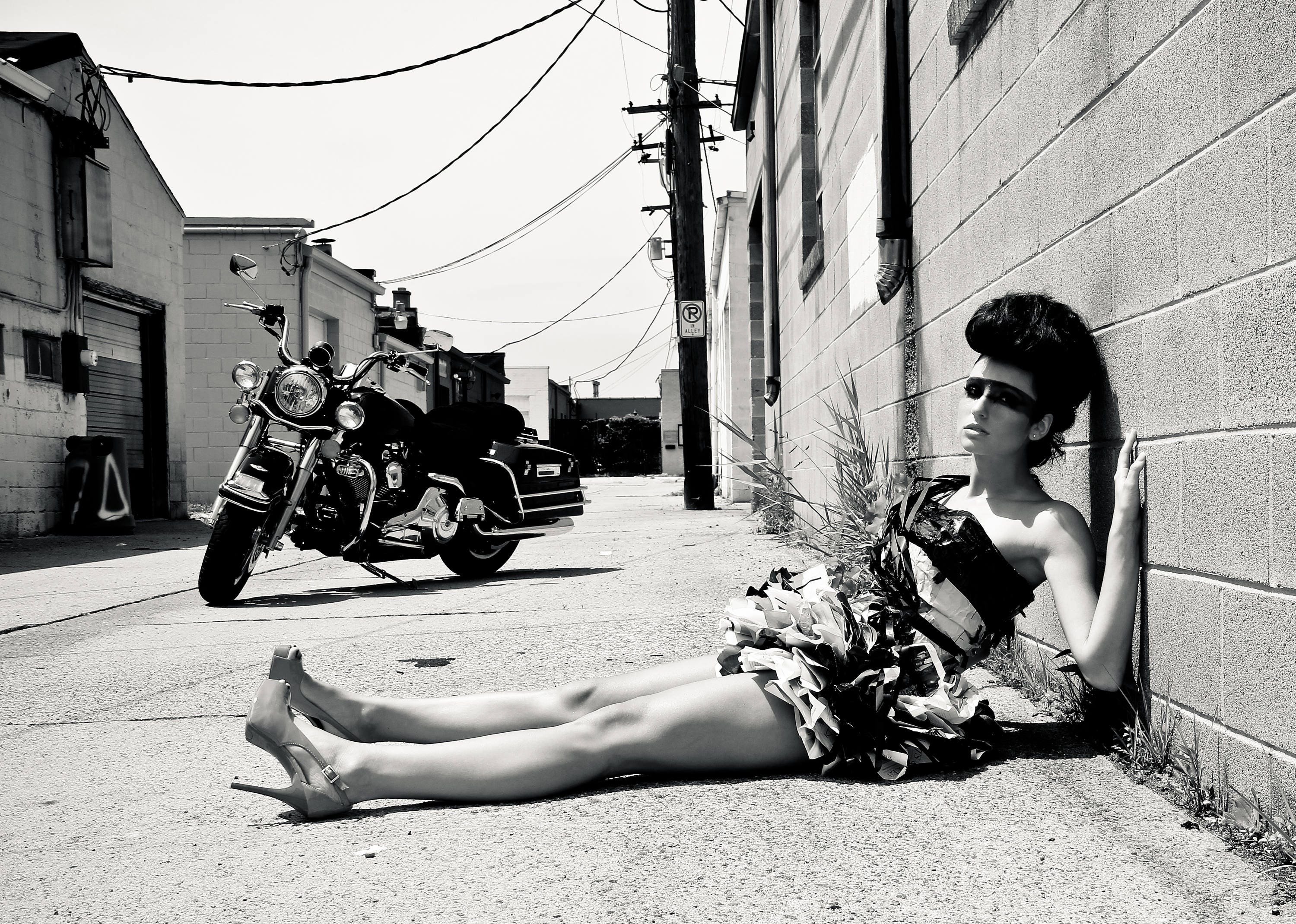 Femme Fatale in a Paper Dress Fine Art Fashion Photograph Print by Detroit Photographer Janna Coumoundouros