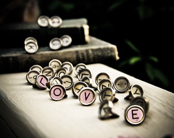 LOVE Vintage Typewriter Keys Fine Art Photographic Print by Detroit Photographer Janna Coumoundouros Lilacpop Studio