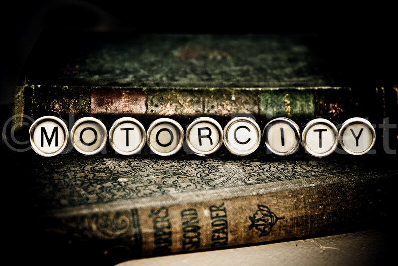 MOTORCITY Vintage Typewriter Keys Fine Art Photographic Print by Photographer Janna Coumoundouros Lilacpop image 1