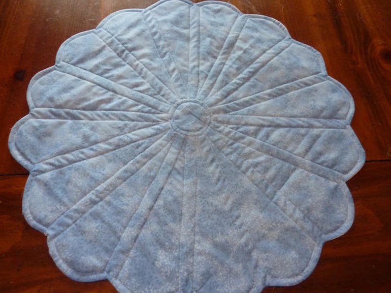 Large Peach and White Table Topper