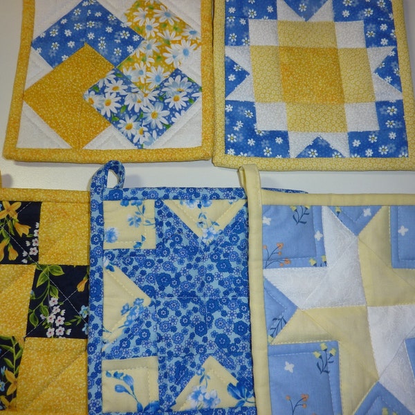Blue and Yellow Pot Holder Collection