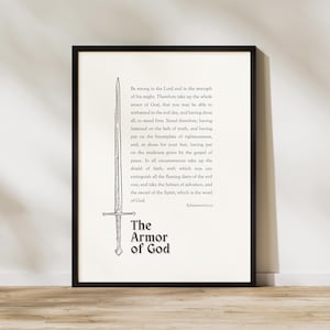 Rüstung Gottes Wand Kunst zum Ausdrucken, Schwert des Geistes, Epheser 6 Rüstung Gottes, Bibel Vers Wand Kunst Digitaler Download, moderne christliche Kunst