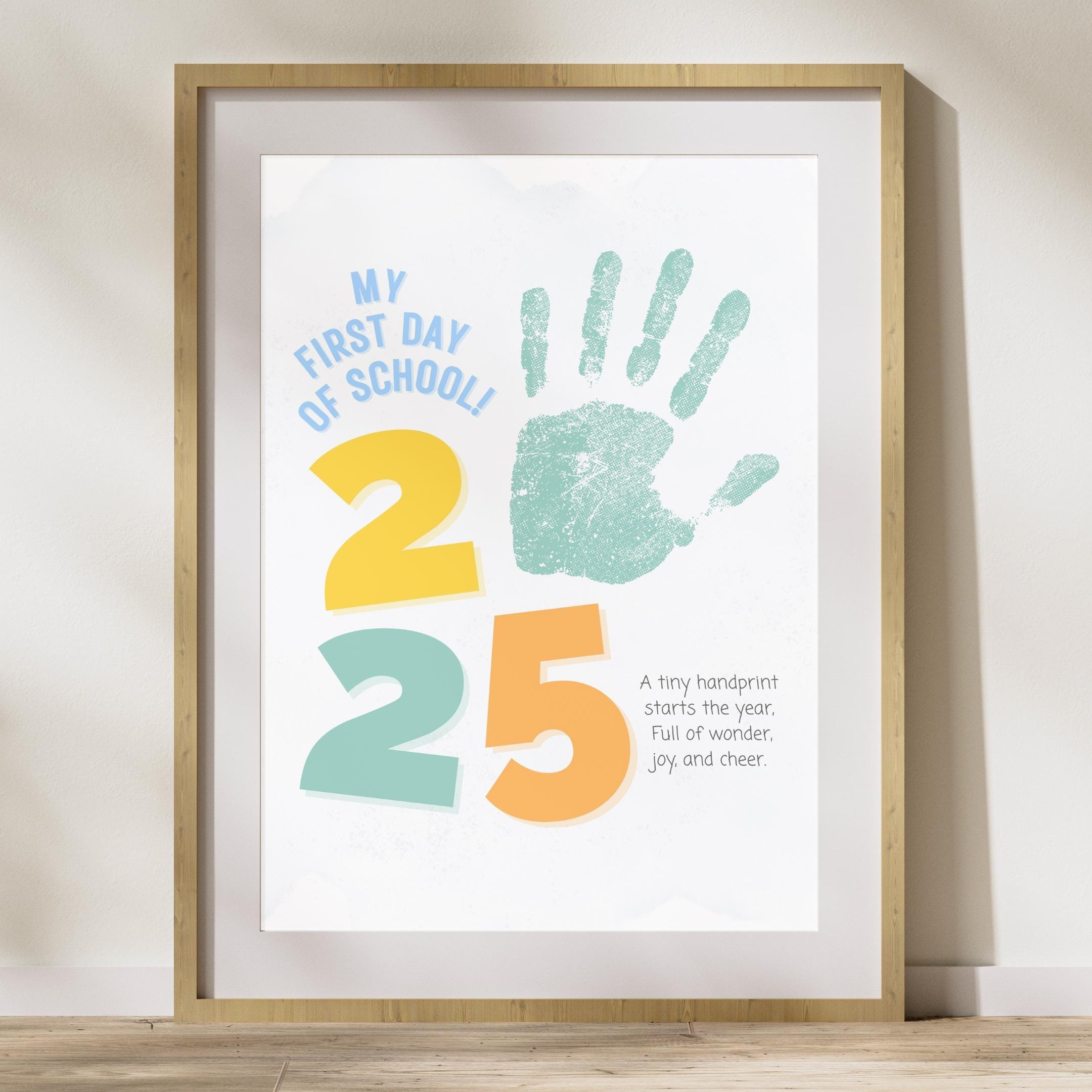 My First Day of School Handprint, First Day of Kindergarten Handprint ...