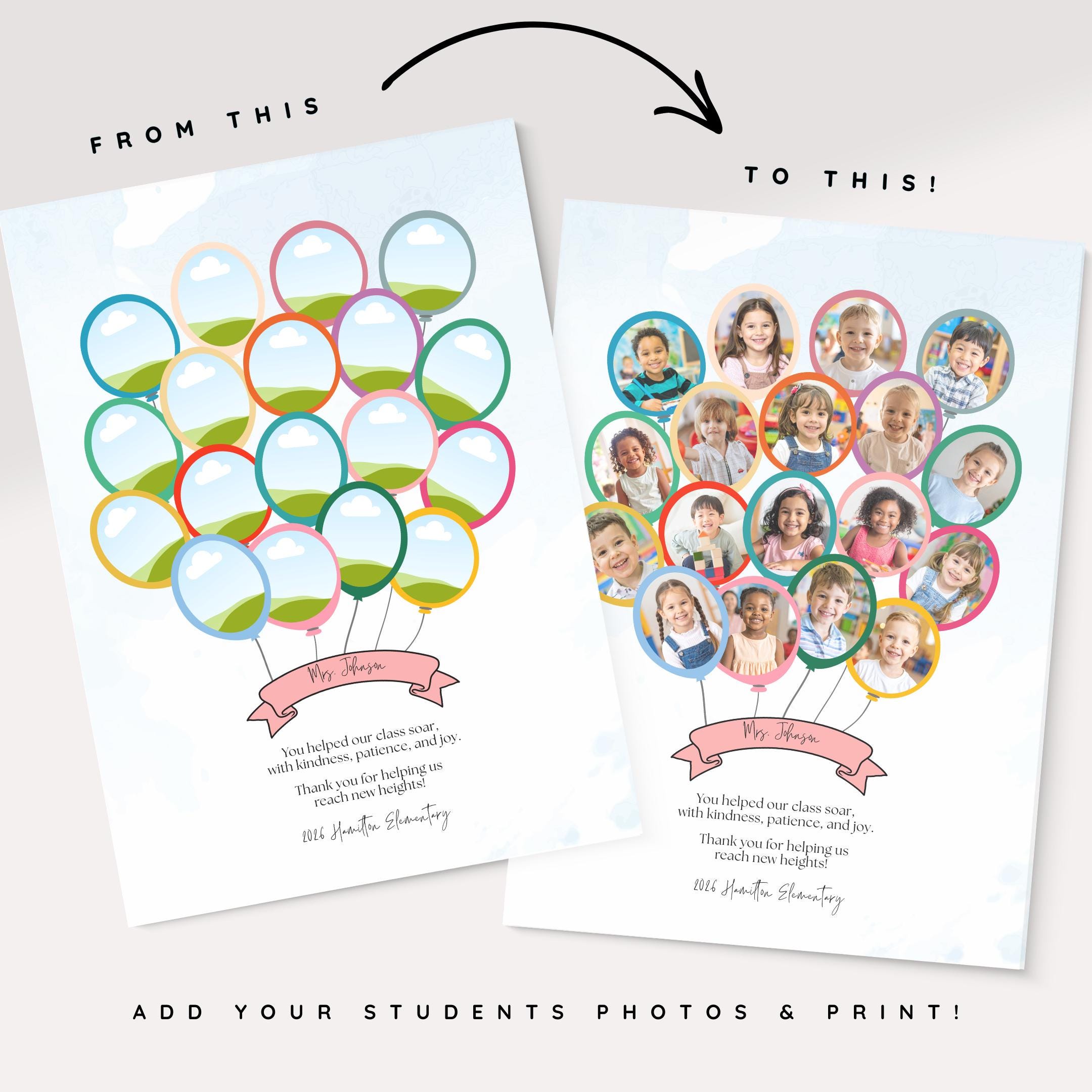 Editable Teacher Appreciation Photo Collage Template, Last Day of ...