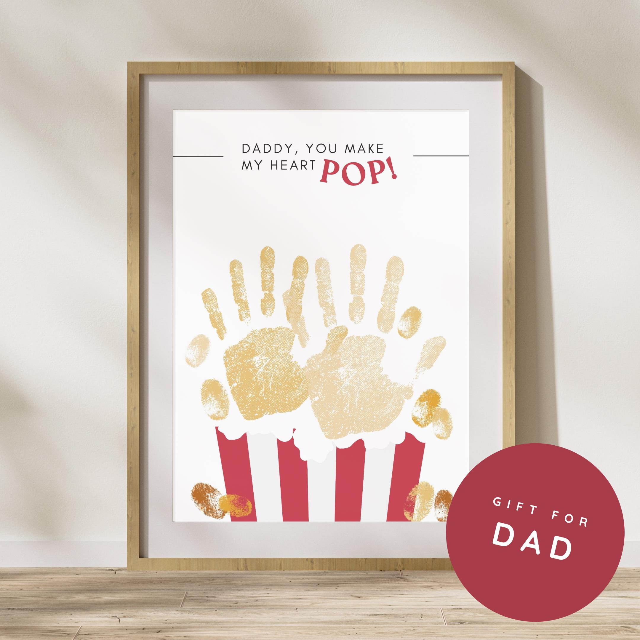 41 Easy Popcorn Crafts for Kids 16 Popcorn Fathers Day Handprint Craft, Daddy Handprint Art, Handprint…