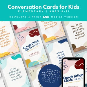 Perguntas de conversação para crianças do ensino fundamental e seus pais, cartões de conversação para crianças para imprimir, iniciadores de conversa em família para crianças, conversa à mesa