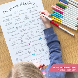 Hoja para colorear de actividades de verano para toda la familia, lista de actividades de verano, actividad imprimible para niños, actividad familiar para niños
