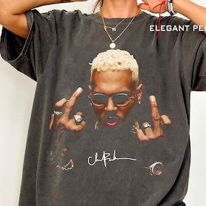 Vintage Chris Brown Tour Breezy Bowl XX 2025 , Music Tour Shirt, Chris Brown Shirt, Chris Brown Middle Finger Shirt, Chris Brown Graphic Tee