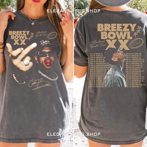Camisa vintage Chris Brown Breezy Bowl XX Comfort Colors, Chris Middle Finger Streetwear, camiseta gráfica Chris Brown Tour, CB Tour 2025