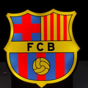 Poster en Métal Displate Monté sur Aimant FC Barcelona neon