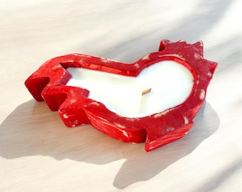 Tigela de massa de galo pequeno com vela/presente para quem ama frango