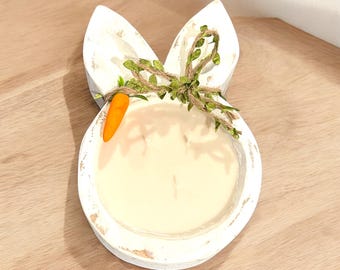 Bunny candle, bunny dough bowl candle, soy candle, bunny gifts